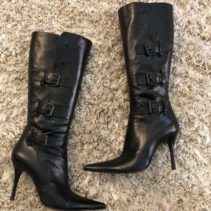 Charles David Black Leather  Boots